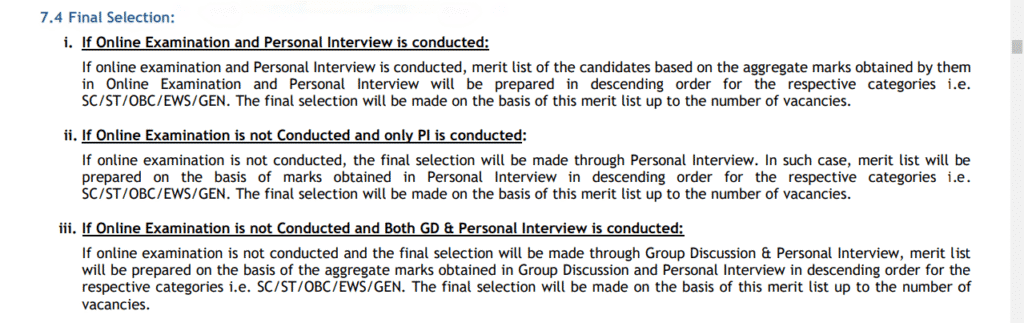 selectionn process in specialist officer exam of union bank of india
